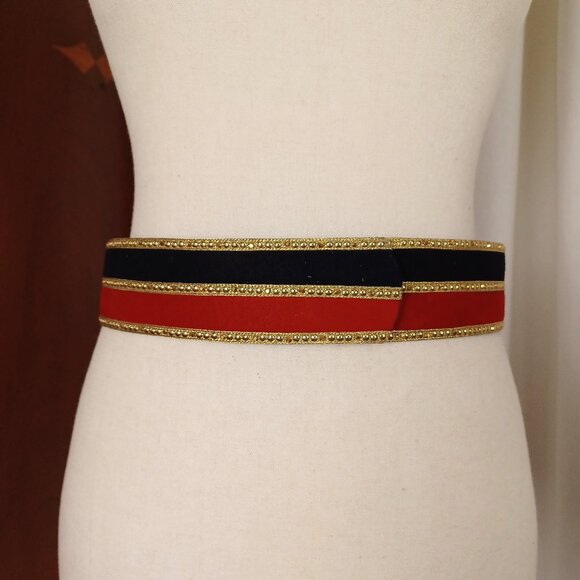 Vintage St. John Waist Belt, Gold Studded, Size 6/30" - Picture 1 of 7